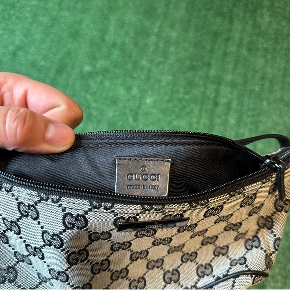 Gucci GG monogram small canvas hand bag gray authentic vintage - Picture 3 of 7